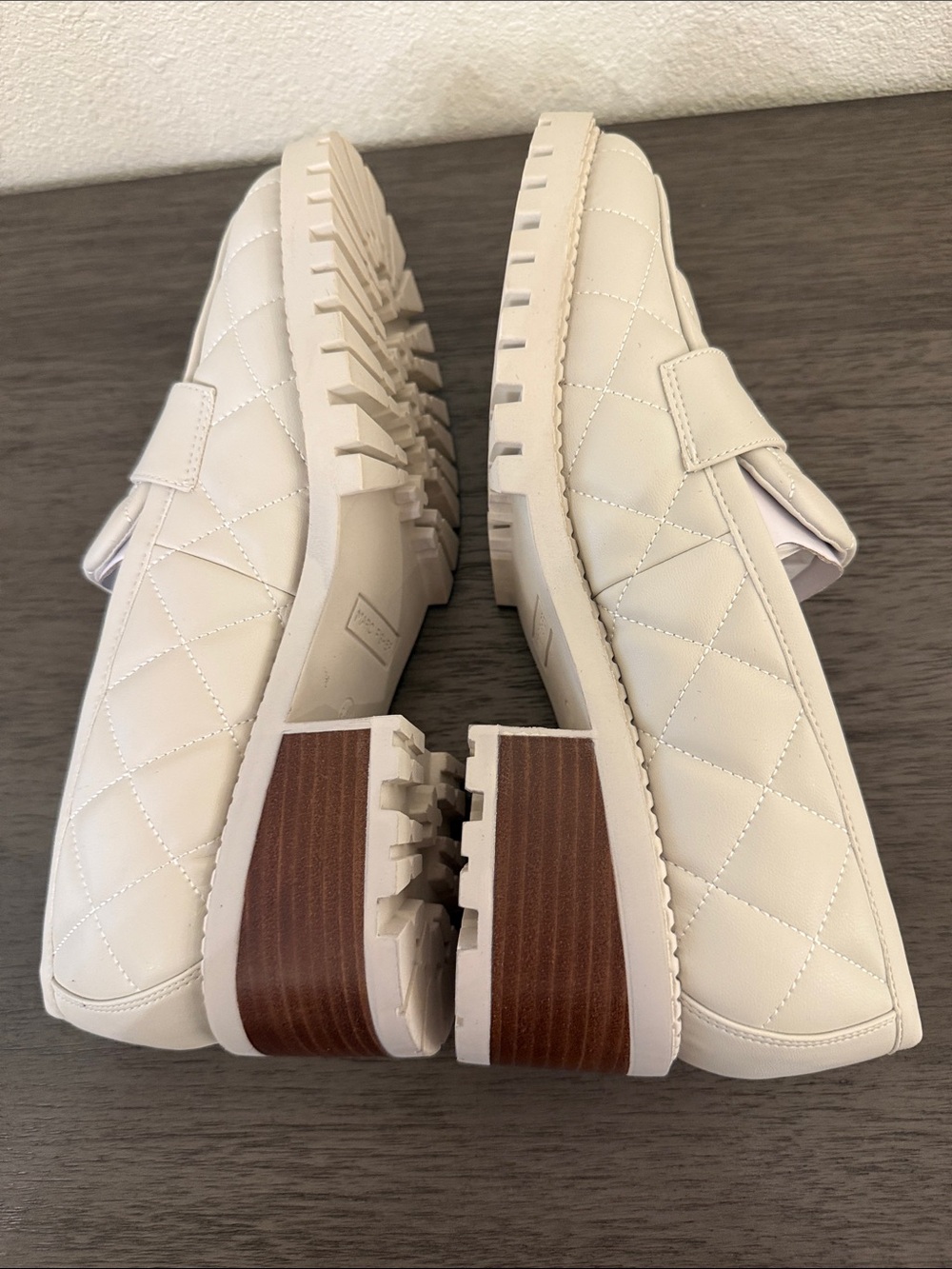 Marc Fisher NWT Cream Quilted Lug Sole Platform Penny Loafers Shoes 9.5M - Picture 8 of 13